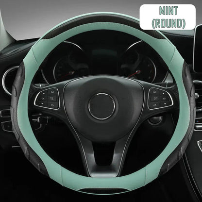 Car Steering Wheel Covers Universal Fit, Silaz Breathable Anti Slip Leather