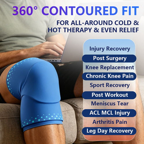 3D Solid Gel Knee Sleeve – Flexible Hot & Cold Compression Wrap for Sports, Recovery & Everyday Support