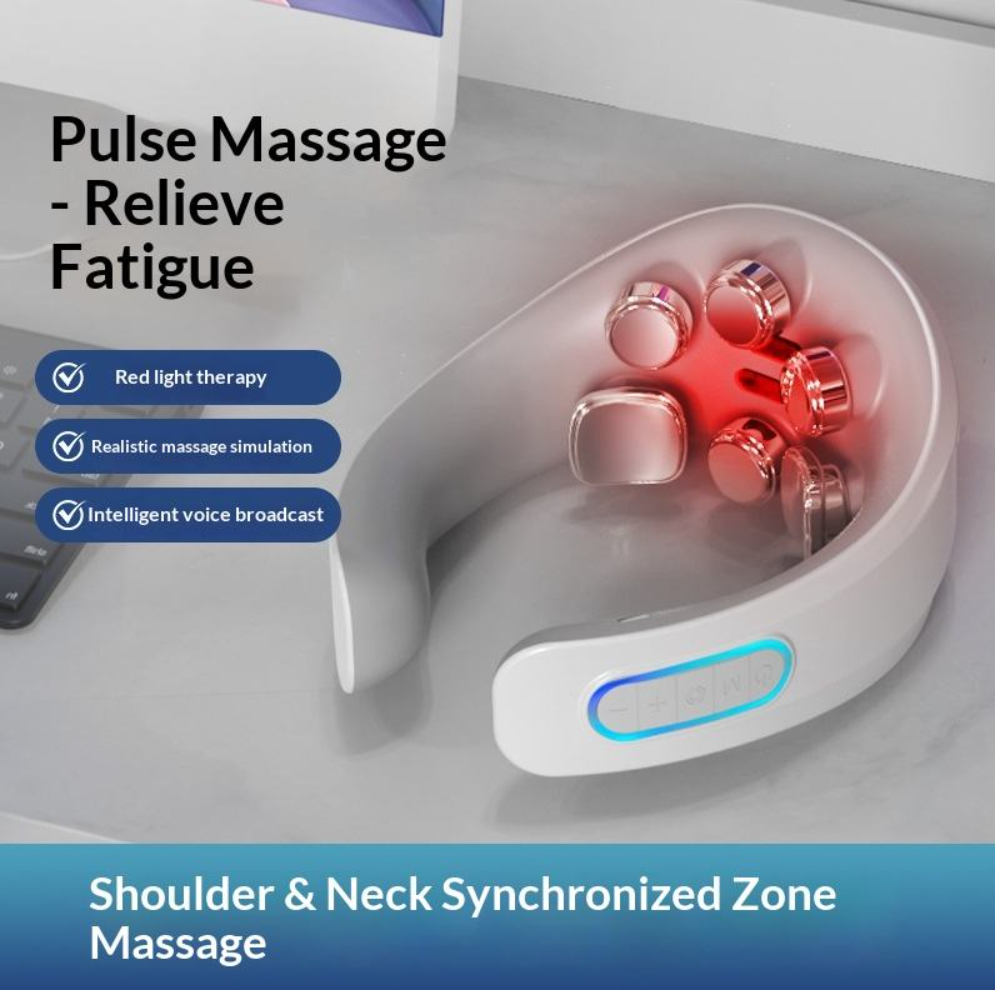 USB Rechargeable Neck & Shoulder Massager – Portable Cervical Massage Device for Home, Office & Travel