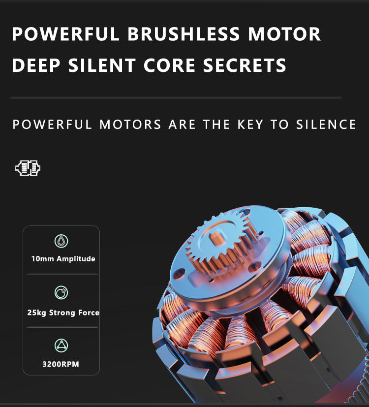 CROSSGUN BS200 Pro Professional Deep Muscle Massage Gun Brushless Motor 4 Massage Heads Timing Control for Full Body Facial Use