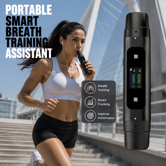 Smart Breathing Trainer with App – Real-Time Lung Training Monitor, Dual Inhale & Exhale, 3 Resistance Levels
